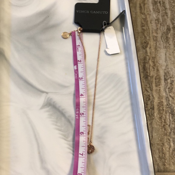 NWT Vince Camuto Rose Gold CZ Rivoli Necklace - Picture 3 of 5